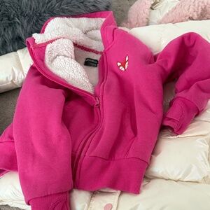 Eddie Bauer Pink Kids Hoodie with Fox Design
